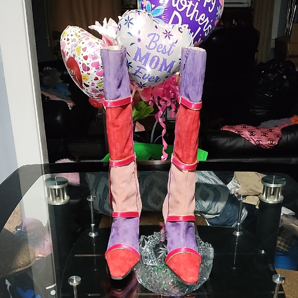Bellini Colorful Patchwork Knee-High Size 6.5 Boots